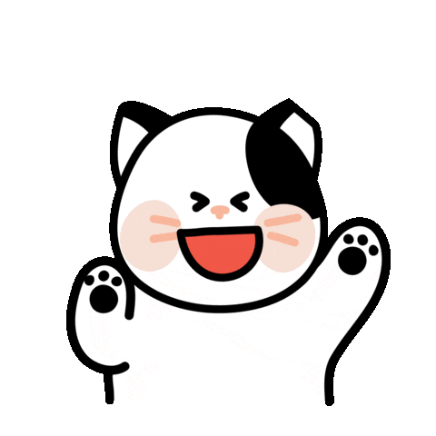 可爱动态表情包 可爱猫咪眯眼大笑,举起双爪,萌态十足超治愈表情包图片gif动图 - 求表情网,斗图从此不求人!