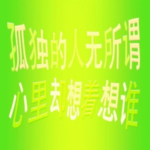 发疯文字非主流炫彩版表情包 《孤独的人无所谓，心里却想着谁》展现内心孤独的文字表情包表情包图片gif动图 - 求表情网,斗图从此不求人!