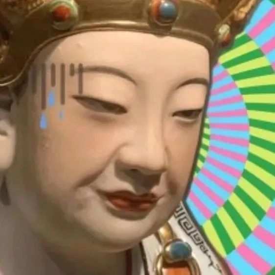 “表情带特效的神像,独特风格带来别样趣味” 表情包|哦哦你真牛啊 “神态端庄的神像脸部,配上彩色动感背景超有反差感”表情包图片gif动图 ...