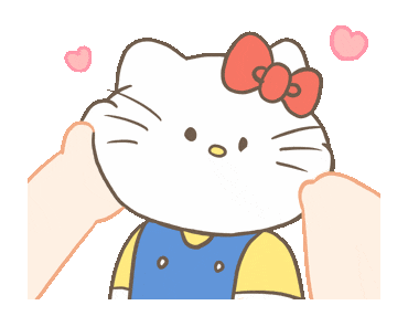 可爱的Hello Kitty被捧脸,周围爱心满满超温馨 ๑这有一堆可爱动态表情包合集~表情包图片gif动图 - 求表情网,斗图从此不求人!