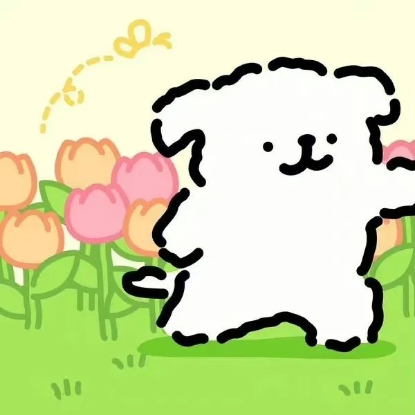 线条小狗情侣头像