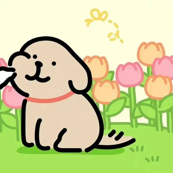 线条小狗情侣头像