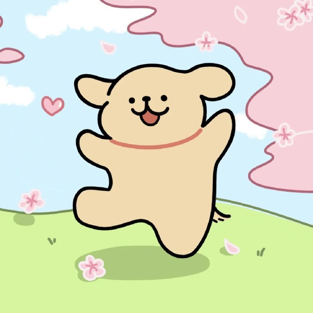 线条小狗情侣头像