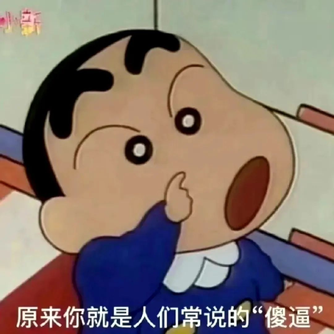 《蜡笔小新惊讶脸,配文“原来你就是人们常说的‘傻逼’”超搞笑》 实用抽象沙雕表情包:我是超级大傻逼表情包图片gif动图 - 求表情网,斗图从此不求人!