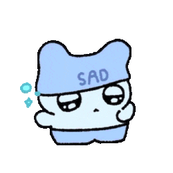 戴着写有“SAD”帽子的卡通形象，一脸悲伤惹人怜 一期超可爱的表情包（108张表情包图片gif动图 - 求表情网,斗图从此不求人!