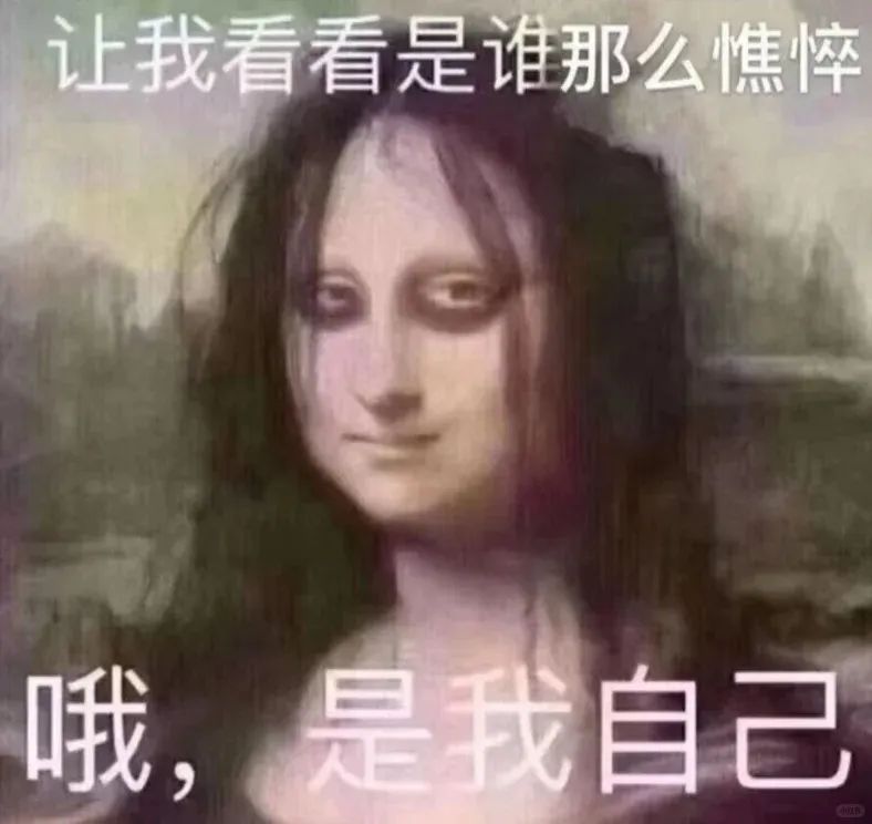 《让我看看是谁那么憔悴，哦，是我自己》的蒙娜丽莎版表情包 上班加班下班表情包｜问薪吾溃