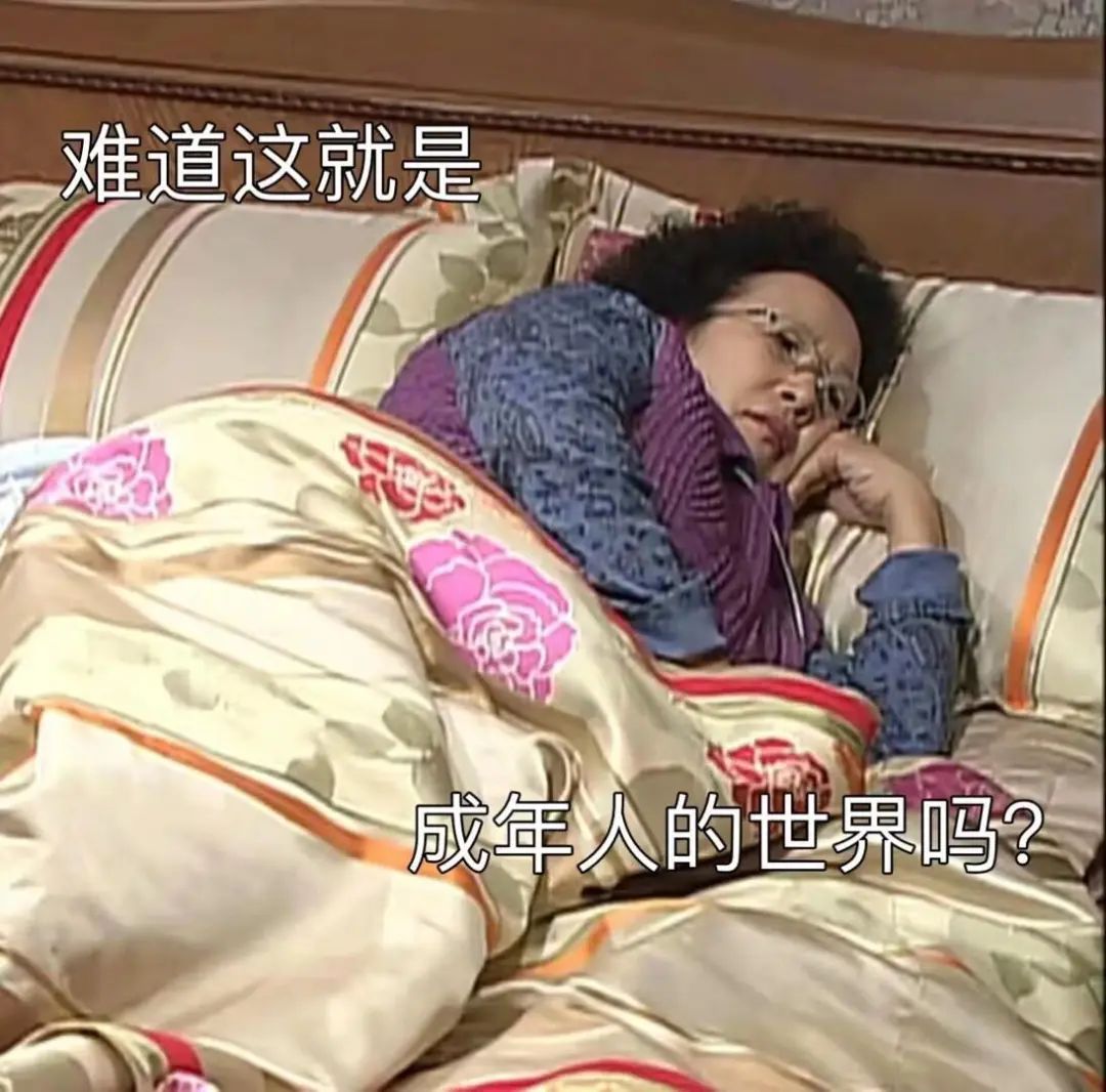 图中人物裹着被子躺在沙发上,表情略显疲惫,上方配文“难道这就是成年人的世界吗?”,以下是一些适合发布到表情包社区的标题: ### 疲惫生活类 ...
