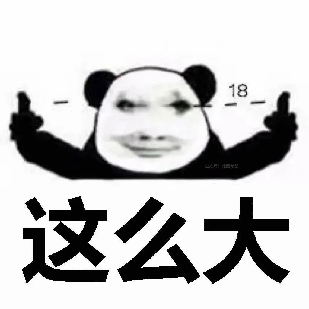 熊猫头表情夸张比手势,配文“这么大”,尽显滑稽搞笑 10000个很火的抽象神经表情包表情包图片gif动图 - 求表情网,斗图从此不求人!