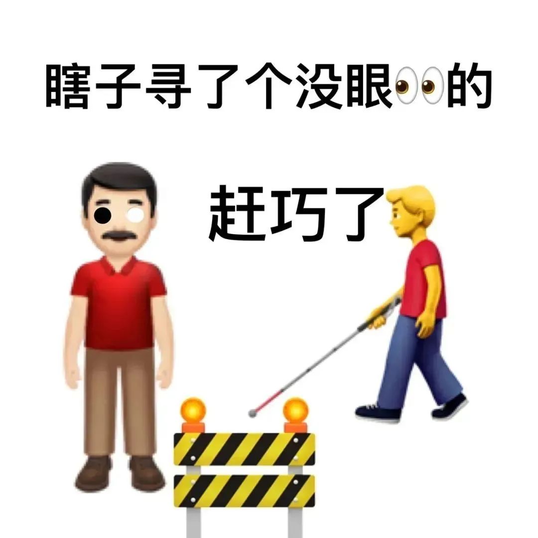 《瞎子寻了个没眼的,这凑巧的画面太逗了》 阴阳怪气歇后语谐音梗表情包表情包图片gif动图 - 求表情网,斗图从此不求人!