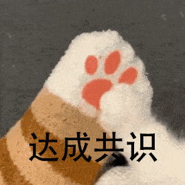 可爱猫咪爪爪相碰,配文“达成共识”超萌超有趣 高糊mini小表情表情包图片gif动图 - 求表情网,斗图从此不求人!