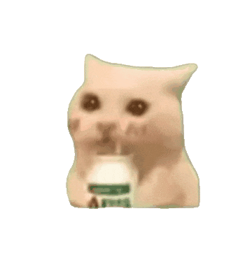 可爱猫咪手持饮品,呆萌模样超有趣 猫meme透明底抽象动态表情包表情包图片gif动图 - 求表情网,斗图从此不求人!
