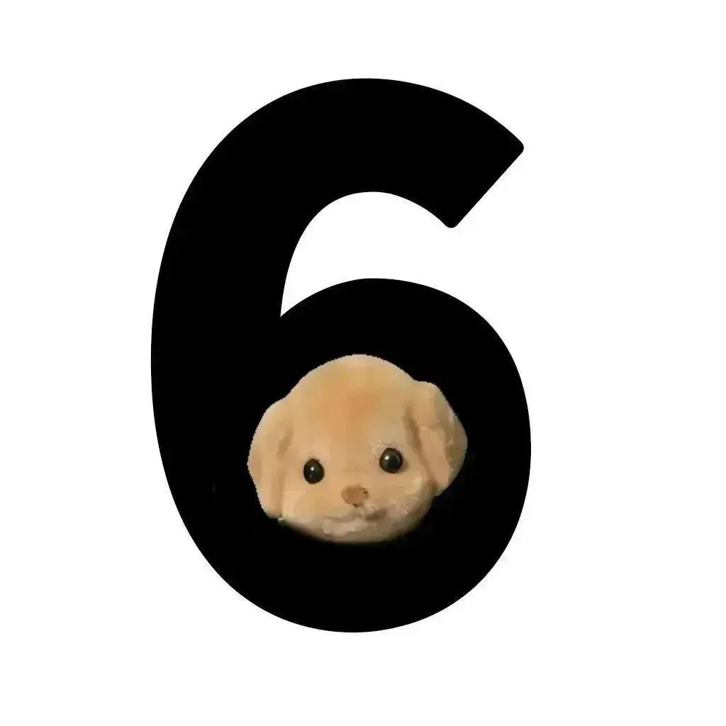 可爱小狗藏在数字“6”中，萌态十足的趣味表情包 搞怪聊天表情包表情包图片gif动图 - 求表情网,斗图从此不求人!