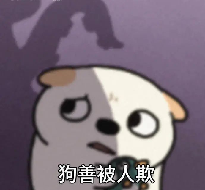 委屈巴巴的小狗,配上文字“狗善被人欺”,尽显可怜模样 呜比和朋友的表情,太可爱啦!表情包图片gif动图 - 求表情网,斗图从此不求人!