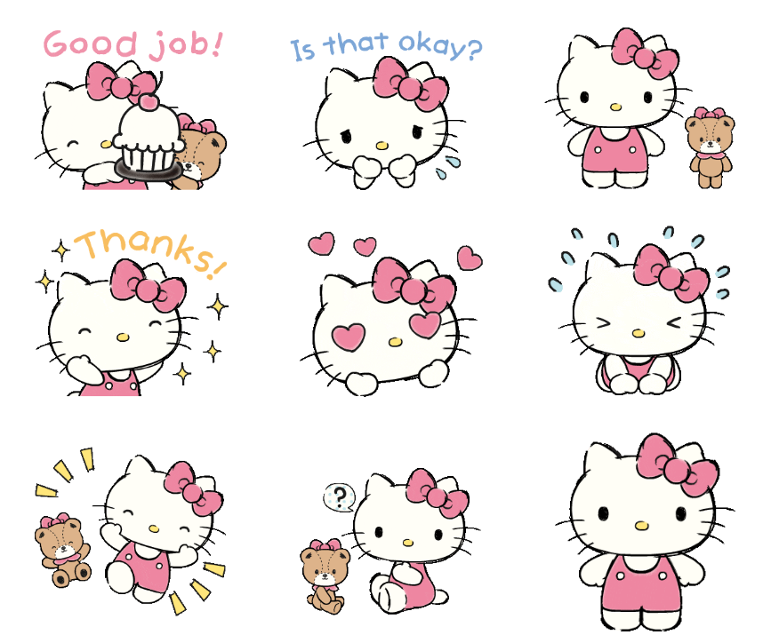 《Hello Kitty的可爱表情集:从鼓励到疑惑的多样情绪》 动态 粉色裙子Hellokitty表情包表情包图片gif动图 - 求表情网,斗 ...