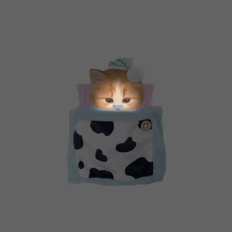 可爱橘猫躲在奶牛纹被窝里探出脑袋的萌趣头像 三好小猫头像表情包表情包图片gif动图 - 求表情网,斗图从此不求人!