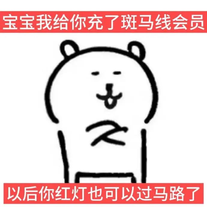 《宝宝我给你充了斑马线会员，以后红灯也能过马路啦》 自嘲熊梗图表情包分享 | 自嘲熊表情包分享表情包图片gif动图 - 求表情网,斗图从此不求人!