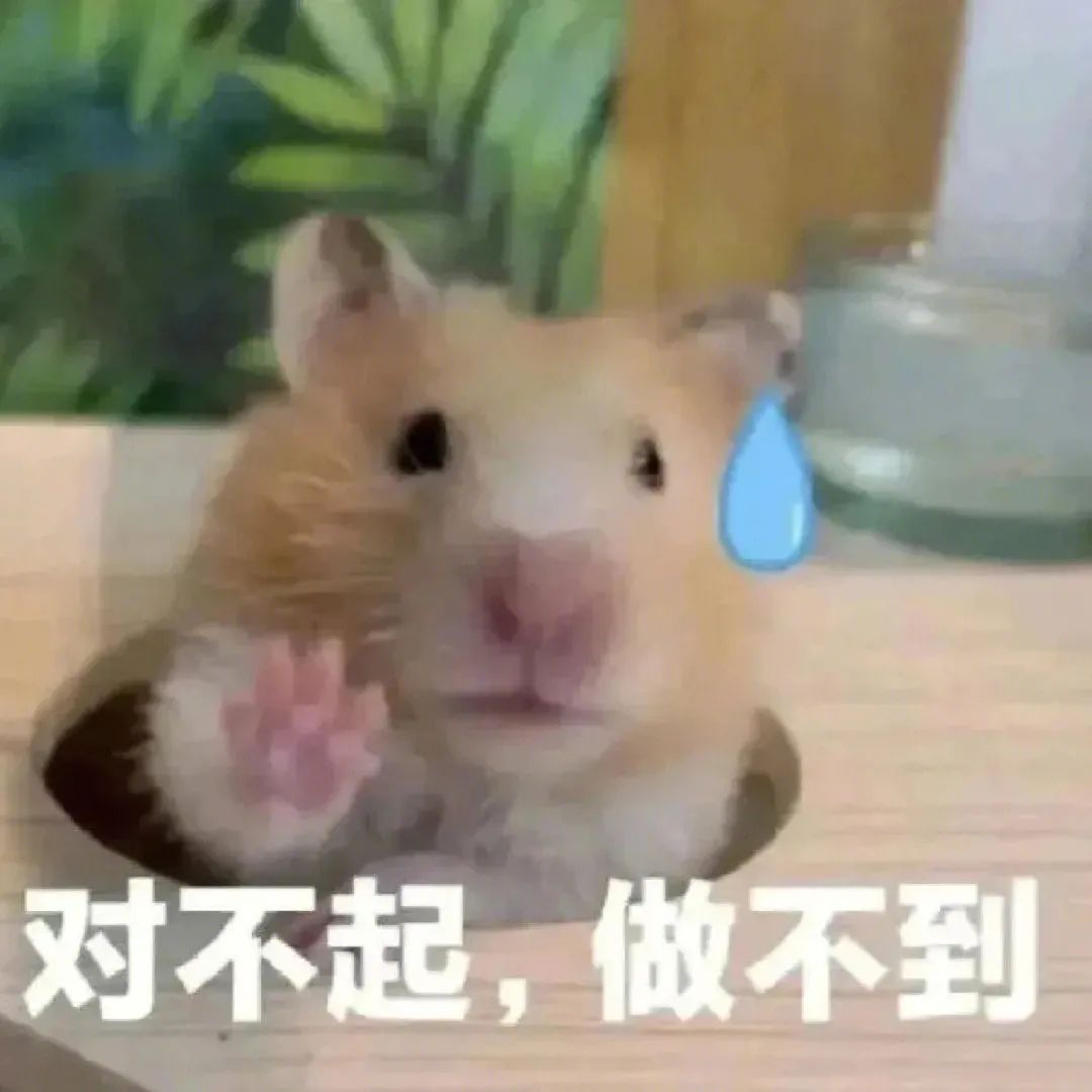 可爱仓鼠含泪摆手,配文“对不起,做不到”的委屈表情包 超有意思的表情包~表情包图片gif动图 - 求表情网,斗图从此不求人!