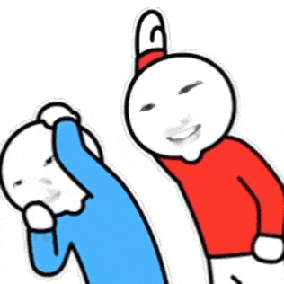 穿红衣服的卡通人坏笑,穿蓝衣服的卡通人扶额无奈 sakuya动图表情包表情包图片gif动图 - 求表情网,斗图从此不求人!