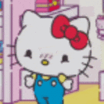 可爱的Hello Kitty穿着背带裤,模样乖巧惹人爱 热门|笑死人的表情包gif表情包图片gif动图 - 求表情网,斗图从此不求人!