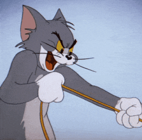 愤怒的汤姆猫用力拉扯绳子,表情狰狞超搞笑 表情包丨Tom and Jerry表情包图片gif动图 - 求表情网,斗图从此不求人!