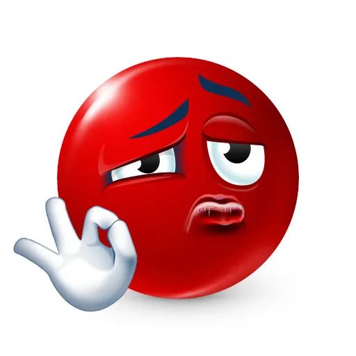 红色表情一脸无奈,比出OK手势,尽显无奈又勉强的感觉 红脸emoji表情包表情包图片gif动图 - 求表情网,斗图从此不求人!