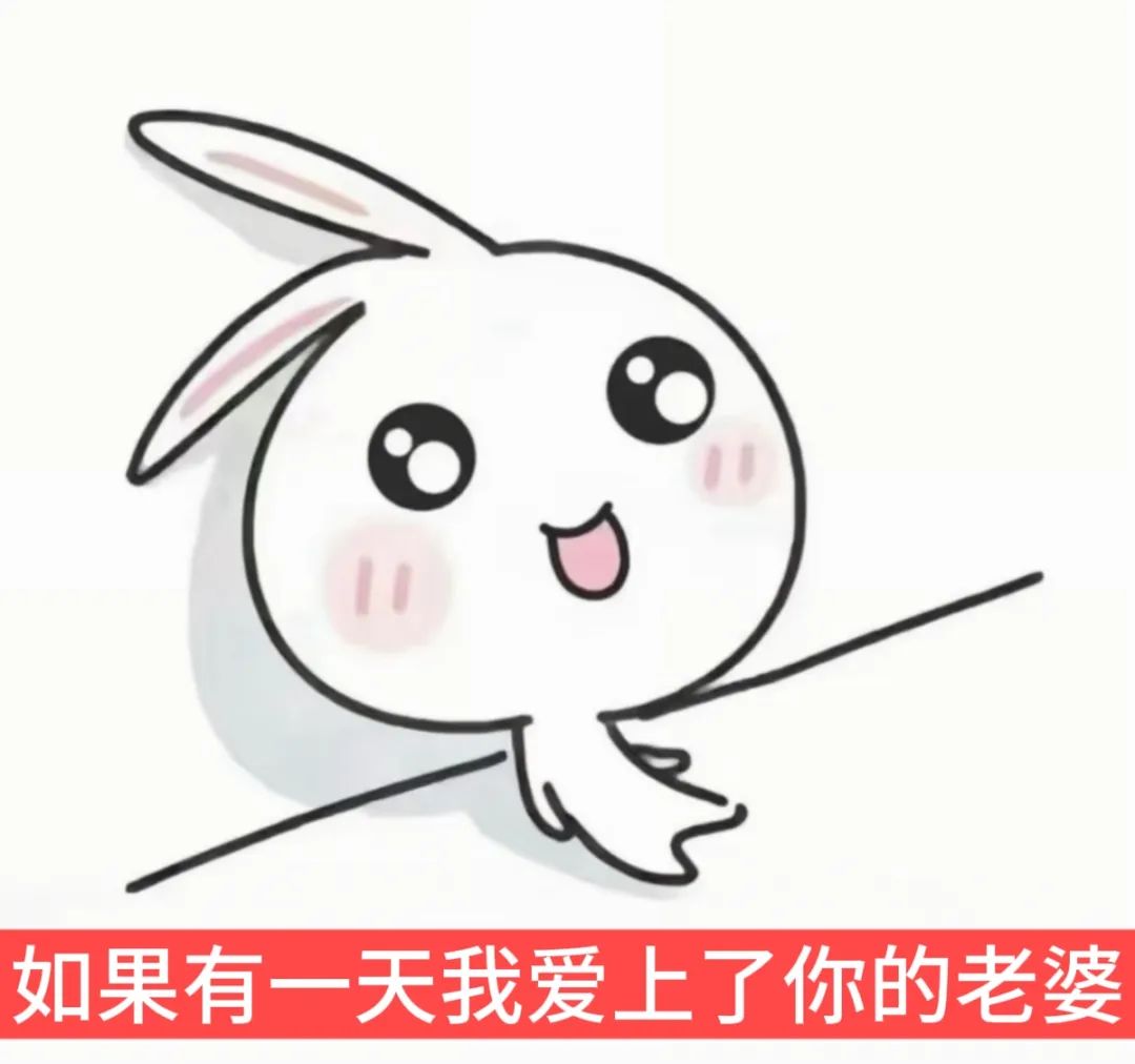 可爱兔子表情包:如果有一天我爱上了你的老婆 邪恶小兔子表情包:俺不中嘞表情包图片gif动图 - 求表情网,斗图从此不求人!