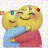 两个可爱卡通人物相拥，满脸幸福，超温馨的拥抱表情包 表情包｜2025红蓝小人互掐拥抱表情包表情包图片gif动图 - 求表情网,斗图从此不求人!