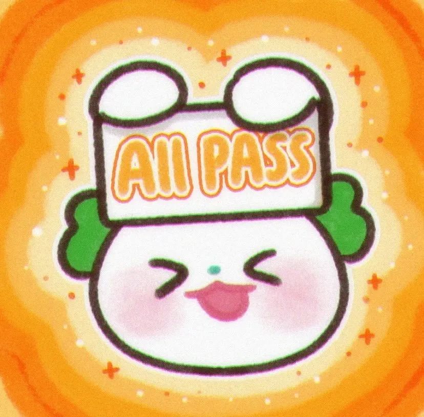 可爱卡通头像头顶“ALL PASS”，尽显欢乐氛围 男女头像｜40张超好看的微信头像表情包图片gif动图 - 求表情网,斗图从此不求人!