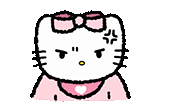 生气的Hello Kitty,皱着眉头,表情超凶超可爱 可爱的Hello kitty小表情包表情包图片gif动图 - 求表情网,斗图从此不求人!