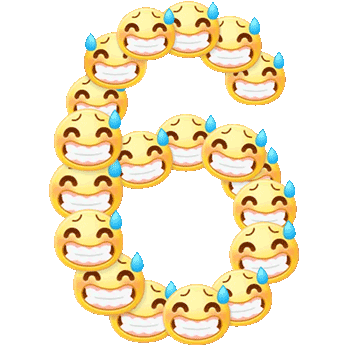 流汗笑脸emoji拼成数字6造型 表情包｜贱贱的表情包阴阳怪气表情包图片gif动图 - 求表情网,斗图从此不求人!