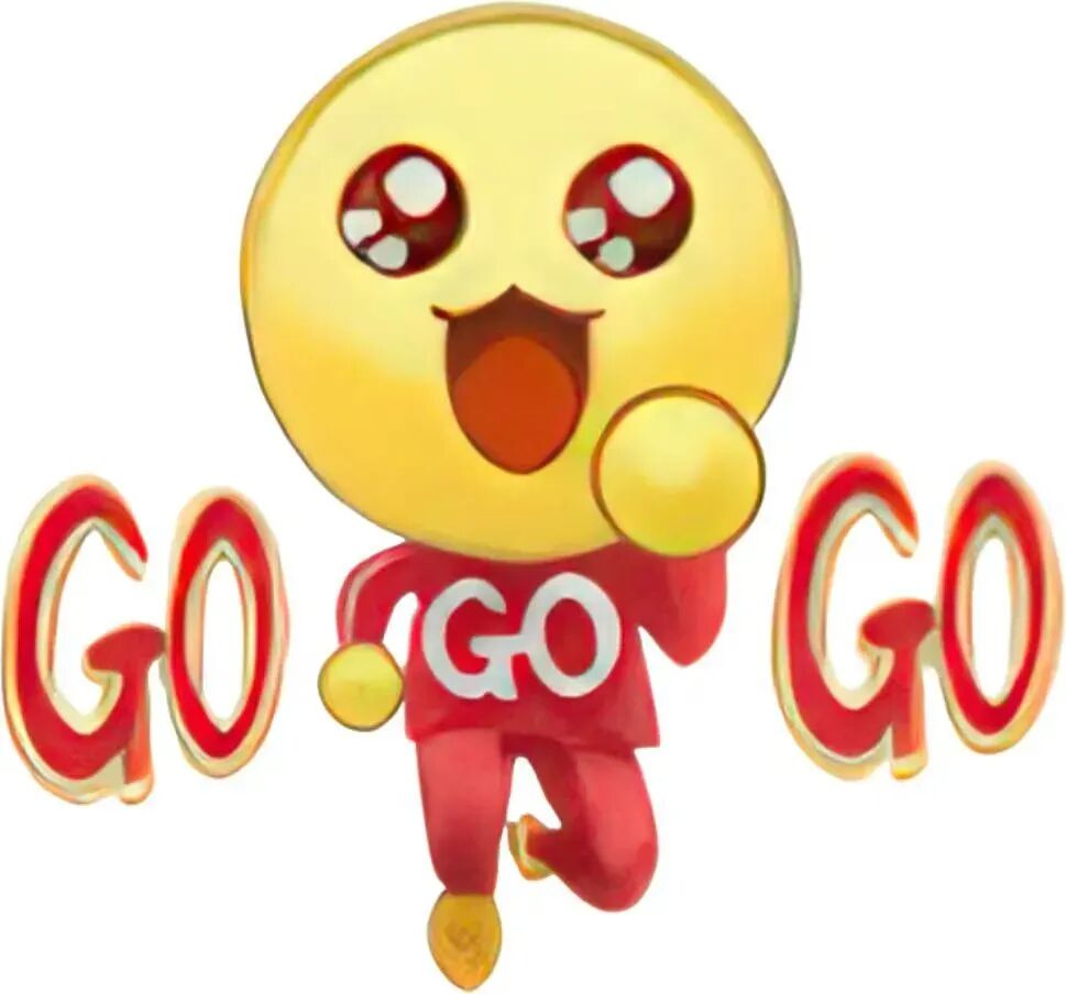 黄脸小人穿红GO装,奔跑呐喊GO GO GO 助威 微博小黄脸emoji表情包表情包图片gif动图 - 求表情网,斗图从此不求人!