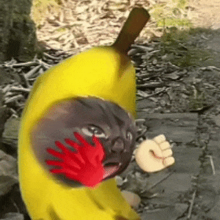 香蕉人脸上红掌印，委屈握拳，尽显挨打后委屈态 香蕉猫动态表情包丑猫表情包表情包图片动图 求表情网斗图从此不求人 