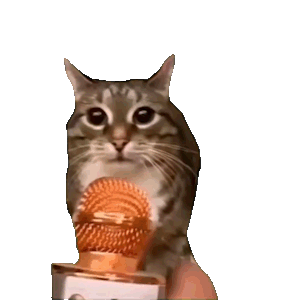 呆萌条纹猫握金色麦克风，眼神专注似要开唱 超全猫meme透明底表情包表情包图片gif动图 - 求表情网,斗图从此不求人!