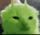 绿毛带角诡异猫,魔性眼神超搞怪 超全猫meme透明底表情包表情包图片gif动图 - 求表情网,斗图从此不求人!