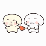 小白狗持爱心锤轻敲小黄狗,可爱互动超有趣 表情包|我好像有1.4了表情包图片gif动图 - 求表情网,斗图从此不求人!