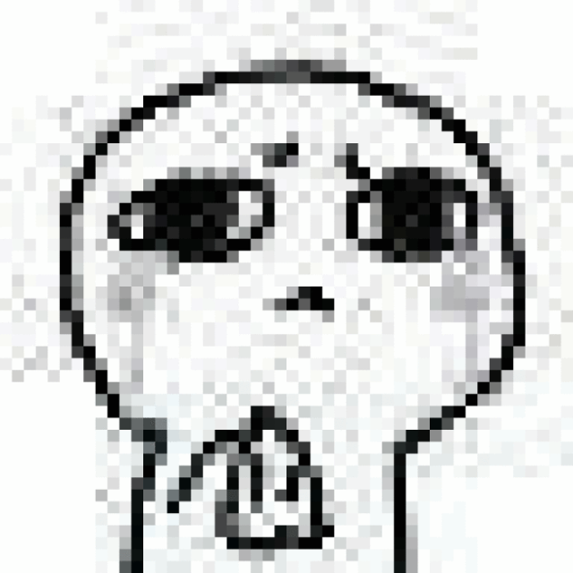 像素小人托腮思考,疑惑神情超呆萌 古早白色小人表情包Sticker GIF - Seeking an emoji network, no ...