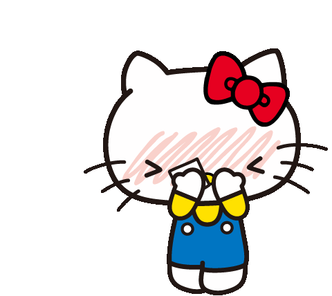 Hello Kitty脸红举爱心，萌系告白超心动 HelloKitty小表情合集(105张)表情包图片gif动图 - 求表情网,斗图从此不求人!