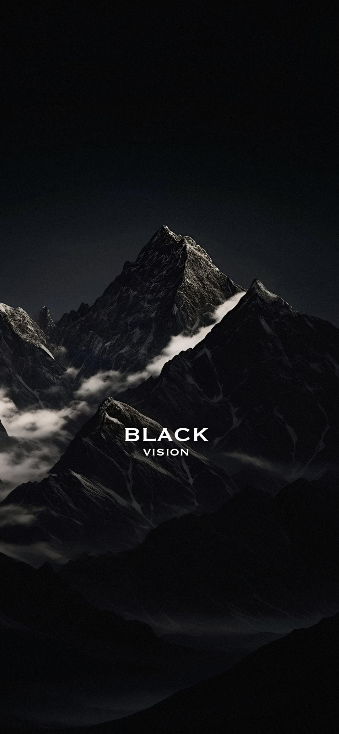 BLACK VISION：黑夜雪山群 云雾缭绕显冷峻 手机壁纸｜iPhone17精选全屏壁纸表情包图片gif动图 - 求表情网,斗图从此不求人!
