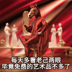 马头人身红袍钻链，自嘲该死魅力是最大烦恼 马年抽象表情包：2026 好运加马表情包图片gif动图 - 求表情网,斗图从此不求人!