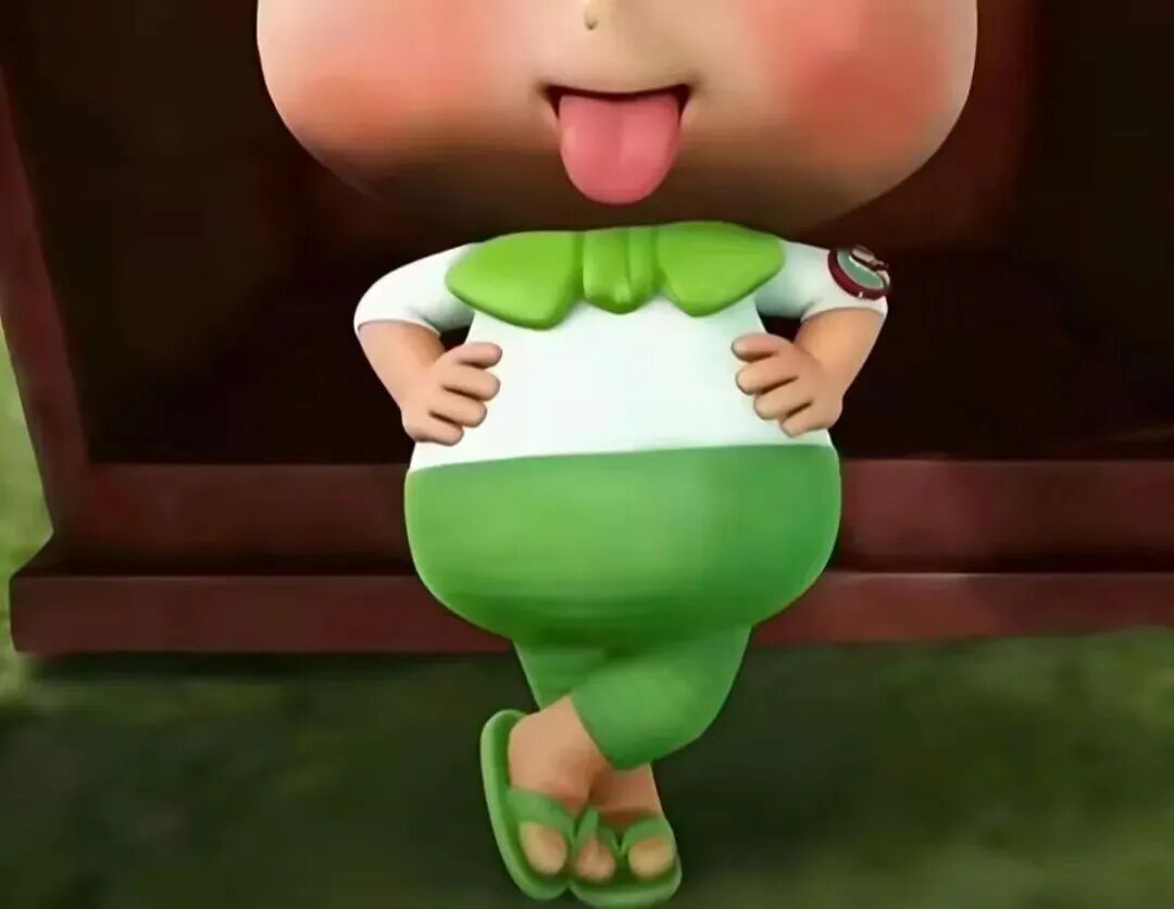 绿衣卡通萌娃叉腰单腿站,吐舌搞怪超俏皮 表情包:哥哥 我摔倒了表情包图片gif动图 - 求表情网,斗图从此不求人!
