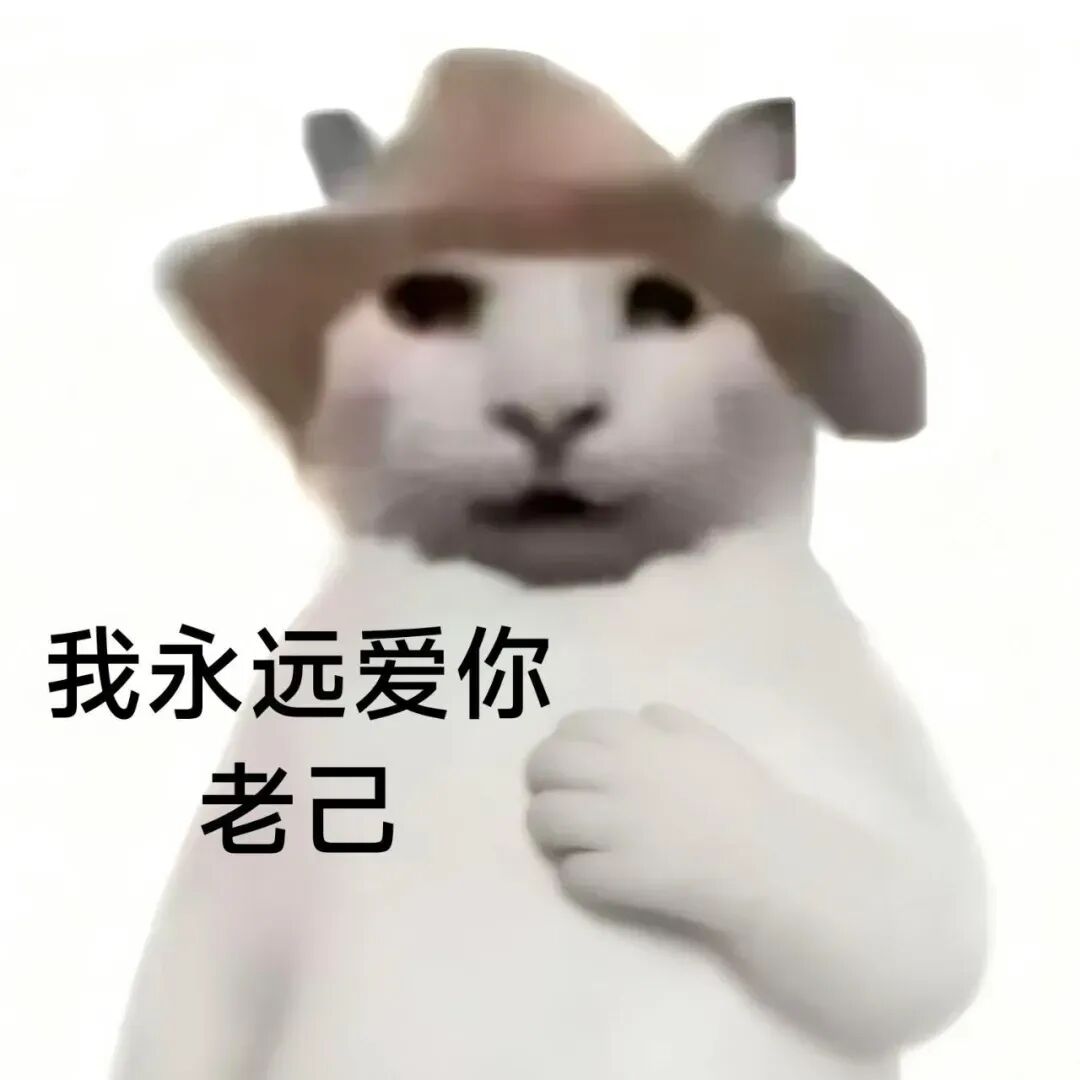 戴帽卡通动物手置胸前,配文“我永远爱你老己” 干嘛猫法老己表情包Sticker GIF - Seeking an emoji network ...