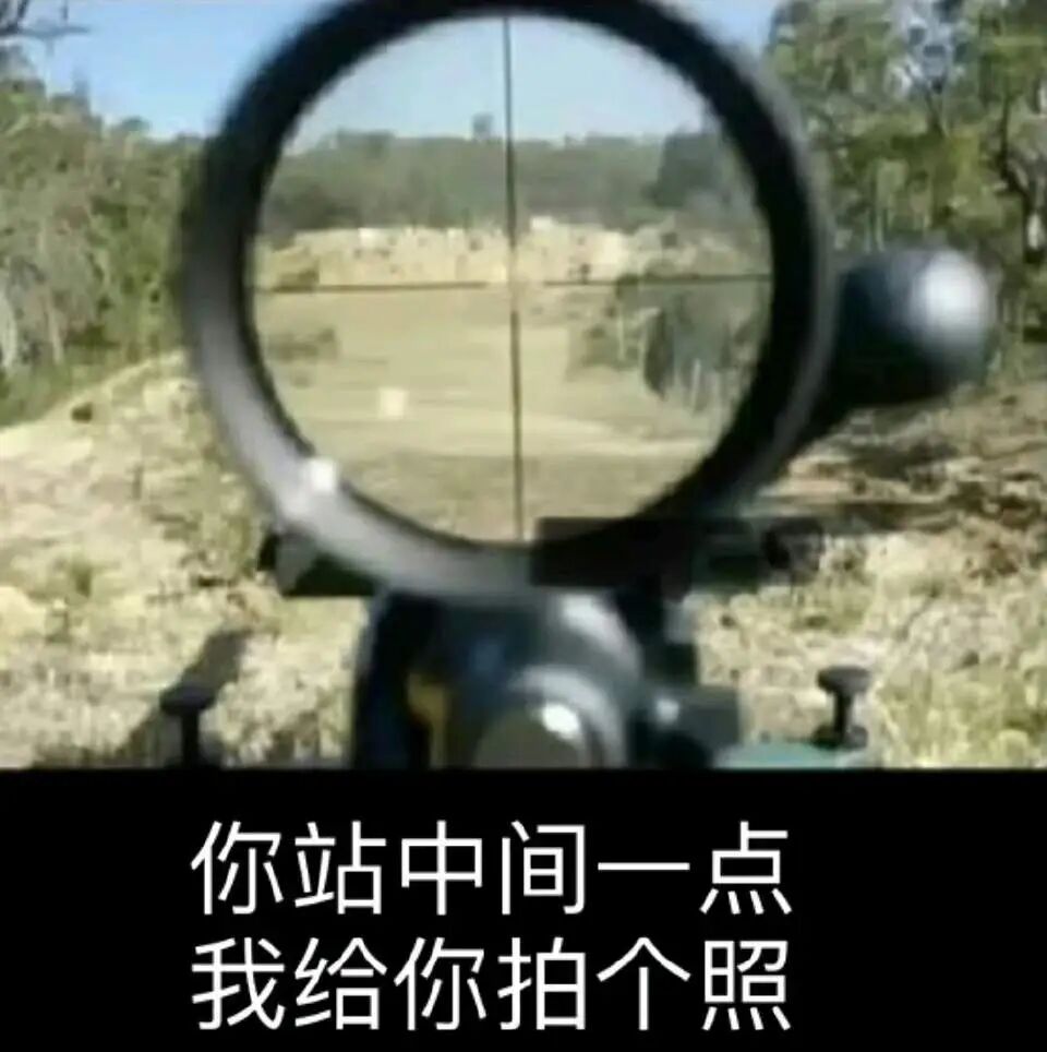 狙击镜“拍照”:你站中间,我瞄准给你拍 表情包|小天鹅 今晚有空吗表情包图片gif动图 - 求表情网,斗图从此不求人!