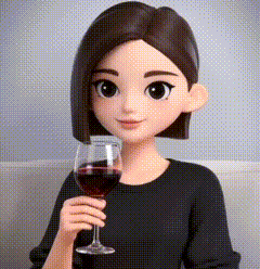 卡通短发女孩持红酒杯微笑,尽显优雅惬意 百变御姐豆包神图片动图gif动态表情包合集(71张)Meme GIF - MemeVerse ...