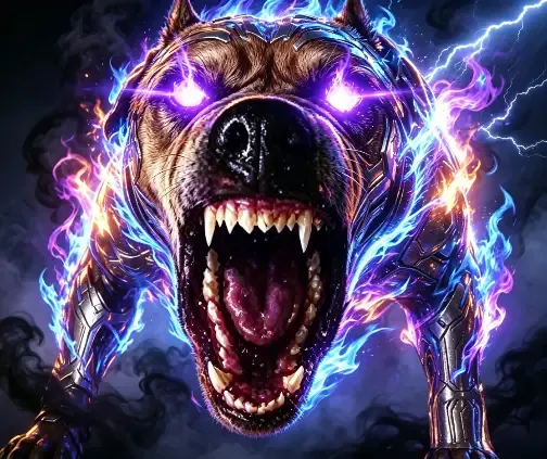 电光火焰机械凶犬 紫电怒眼咆哮威慑 没时间解释了出来吧大狗大狗叫叫叫哮天犬大狗嚼嚼嚼闭嘴大狗召唤图片动图gif动态表情包合集(40张)表情包 ...