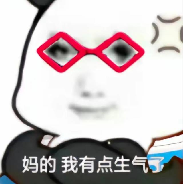 戴着红框眼镜的熊猫,配文“妈的 我有点生气”,尽显可爱的愤怒表情包图片gif动图 - 求表情网,斗图从此不求人!