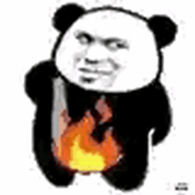 搞笑龙图 火烧腚 表情包 熊猫人腹部冒火,表情滑稽,传递出一种强烈的情绪表情包图片gif动图 - 求表情网,斗图从此不求人!