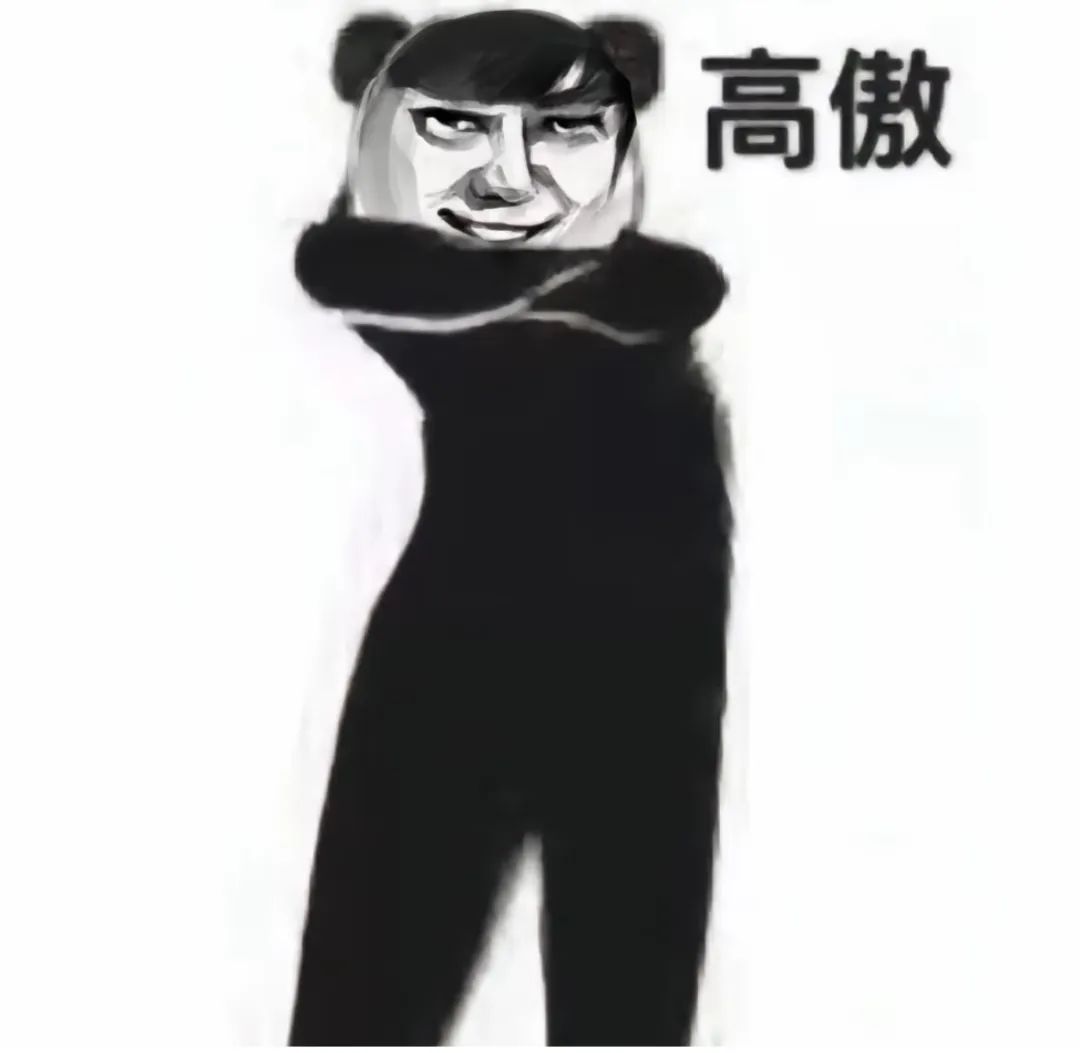 何炅 邪恶栀子花龙图表情包 熊猫人双臂交叉表情凶狠,配文“高傲”尽显傲娇姿态表情包图片gif动图 - 求表情网,斗图从此不求人!